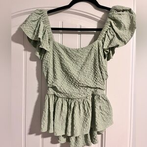 Green Tie Back Vestique Tank Top